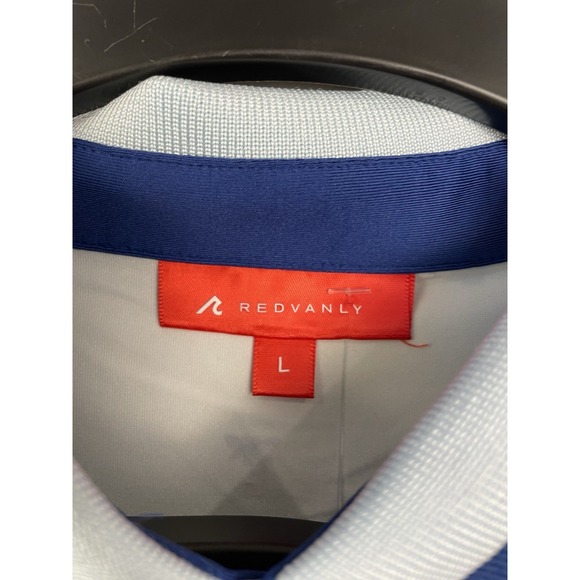 NEW Redvanly Langham Polo Men Large Golf Breeze Blue Performance Stretch AOP - Picture 4 of 8